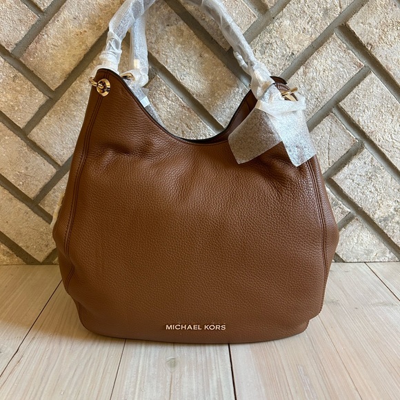 Michael Kors Handbags - Michael Kors Brown Lillie Large Chain Leather Shoulder Women's Bag